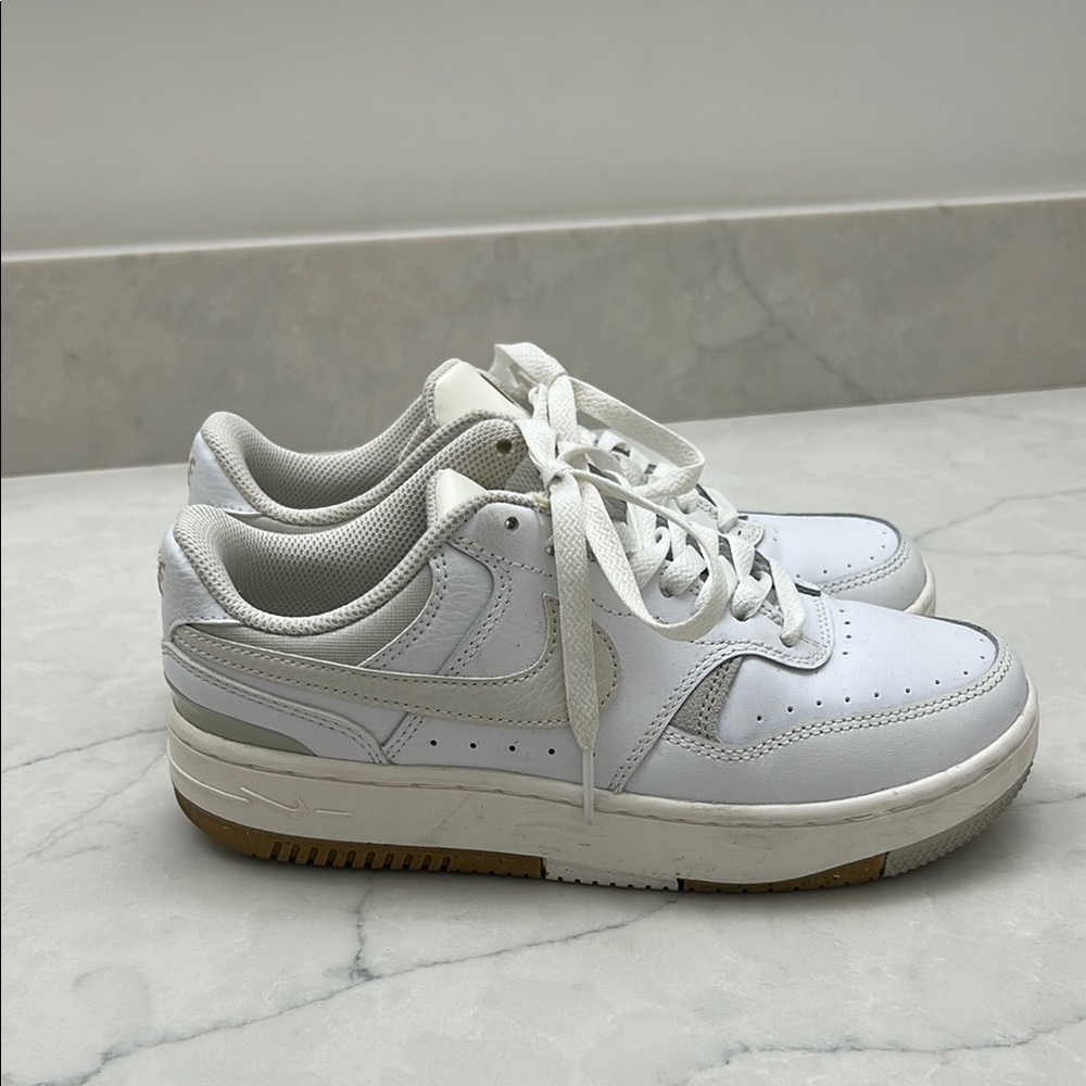 Nike White and Light Gray Athletic Shoes
